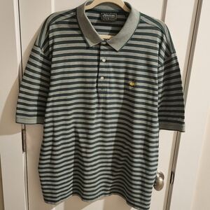 Masters Collection Cotton Polo Shirt - Green Striped  Size XL - EUC